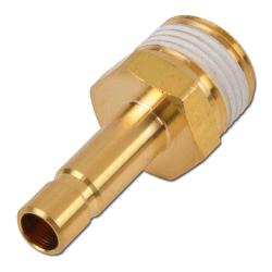 Stik KQ2N, lige - slange-Ø udvendig 8 mm, udvendigt gevind 1/4" - op til 10 bar - til indvendig gevind-stikkobling, med udvendig sekskant - PBT-hus