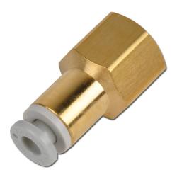 Skruekobling KQ2F, lige - til slange Ø udvendig 12 mm - indvendig gevind 3/8" - op til 10 bar - messingkoblingshus, PBT-hus, POM-ringe