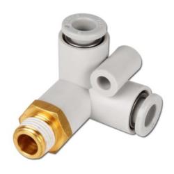 2-voudige insteekhaak met zeskantige buitenkant - buitendiameter slang 2x Ø 6,0 mm - schroefdraad 1/8"