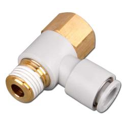 Svängbar skruvböj med invändig gänga, slang ytter-Ø 8,0 mm - gänga 1/4"