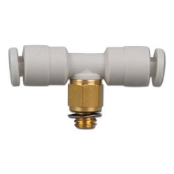 T-skruetilslutning KQ2T - udvendig gevind 3/8" - slange udvendig Ø 8 mm - op til 10 bar - PBT-hus med POM-klemring og trykring