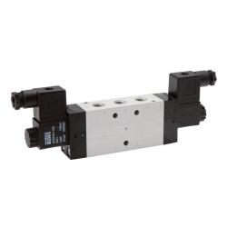 Magnetventil - 5/3-Wege - Aluminium eloxiert/Kunststoff - IG G 1/8" - Mittelstellung geschlossen - PN 3 bis 10