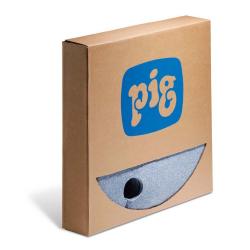 PIG BLUE® - Fassdeckelmatte - Absorbiert 22,3 Liter pro Karton - Inhalt 25 Matten - Für 210-l-Stahlfass