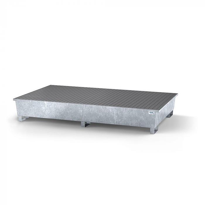 Collection tray classic-line - painted or galvanized steel - m. Filling area for 2 IBC - 2 gratings