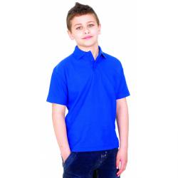 Restposten - Poloshirt Pique - Gr. 3-4 Jahre / Körpergröße 24 - königsblau - für Kinder - 60°C waschbar - verstärkter Kragen - Namensschild am Etikett