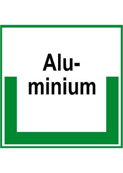 Environmental sign "Collection container for aluminum" - 5 to 40 cm