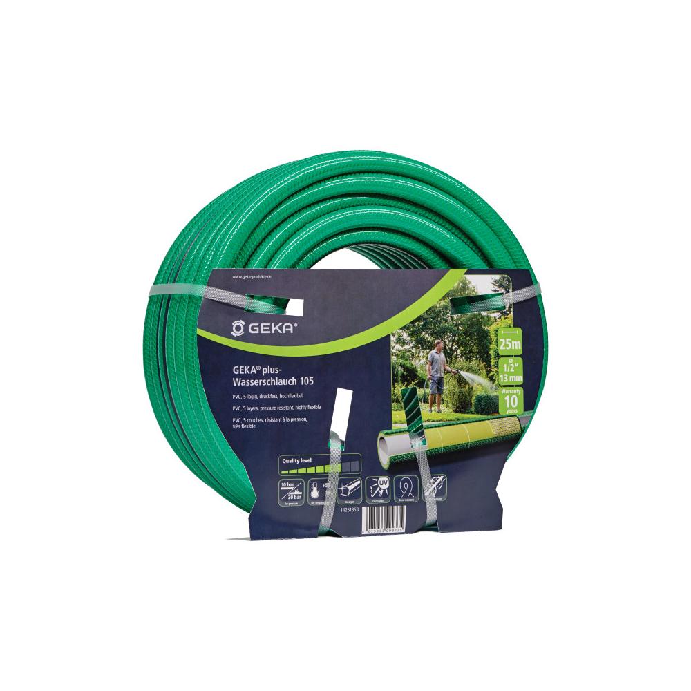 GEKA® - vandslange 105 - 5-lags - PVC - slangestørrelse 1/2" til 5/8" - længde 25 til 50 m - pris pr.