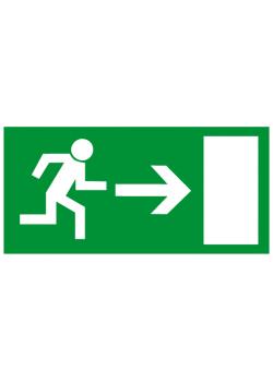 Znak ewakuacyjny "Kierunek do wyjścia drogi ewakuacyjnej w prawo" Wymiary 10-40 cm