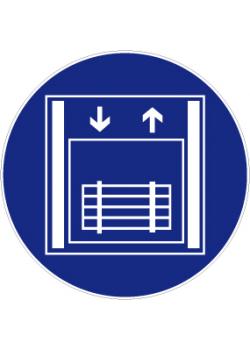 Obligatorisk Signs "fragt elevator" - diameter 5-40 cm