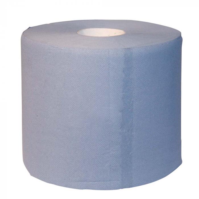 Rouleau essuie tout industriel bleu tissu 2 plis 26x35cm - 472m