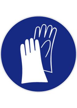 Segnali di obbligo "usare protezione delle mani" - diametro di 50-40 cm