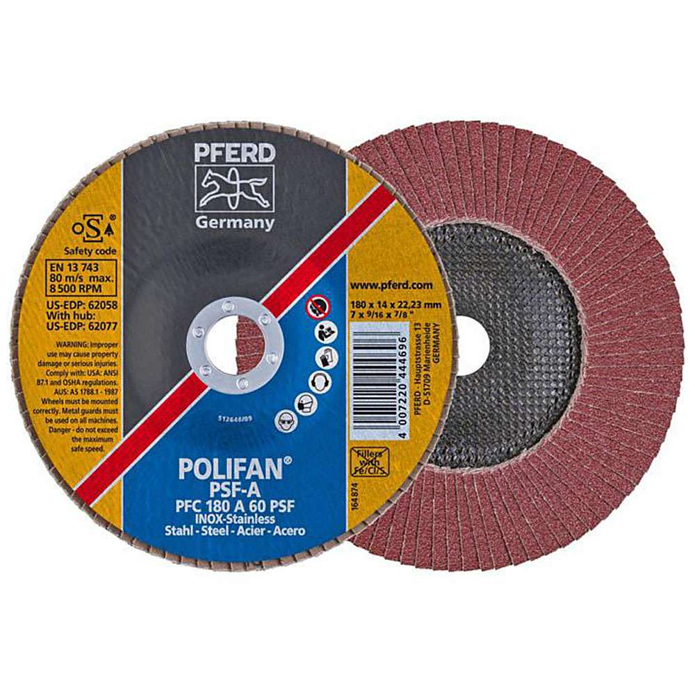 Disco lamellare - PFERD POLIFAN® - per acciaio / INOX / plastica - versione conica - Prezzo per confezione