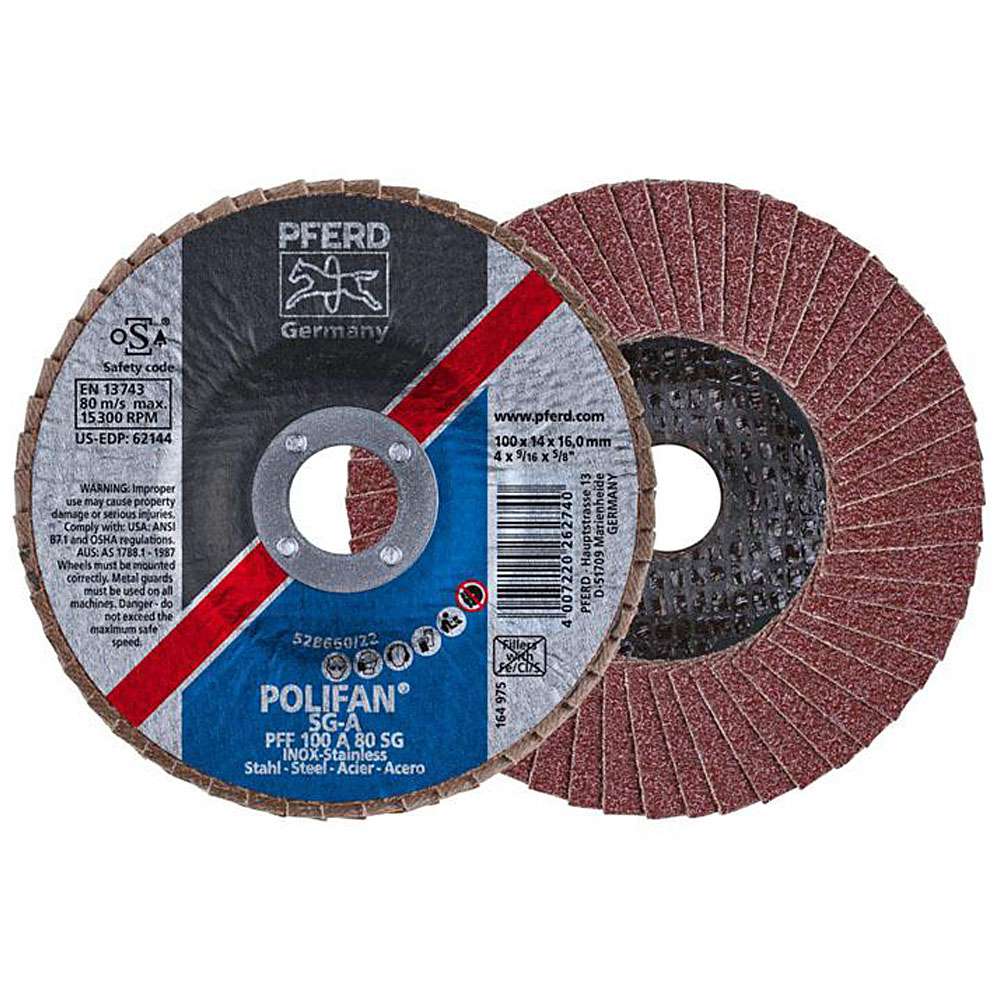 Disco lamellare - PFERD POLIFAN® - per acciaio / INOX / plastica - versione professionale piatta - prezzo per pezzo