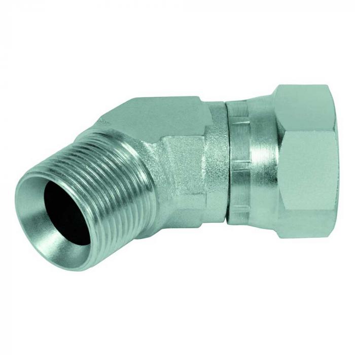 Angle adapter 45Â ° - adjustable - chrome-plated steel - external thread G 1/4 "to G 2" on internal thread G 1/4 "to G 2"
