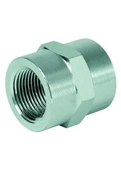 Straight screw-in socket - chrome-plated steel - 2 conical internal threads NPT 1/8 "to NPT 1 1/2"