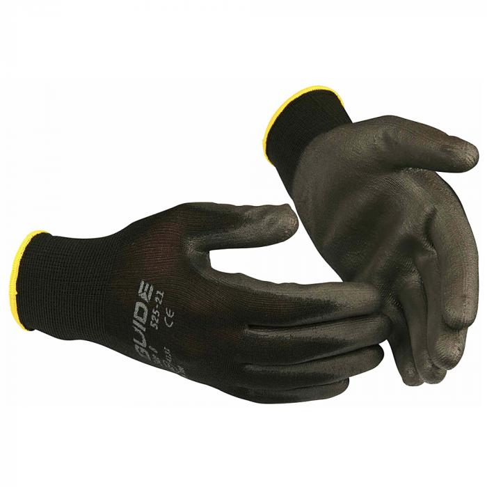 525 Guide HP protective gloves with PU partial coating - color black - sizes 06 to 11 - price per pair