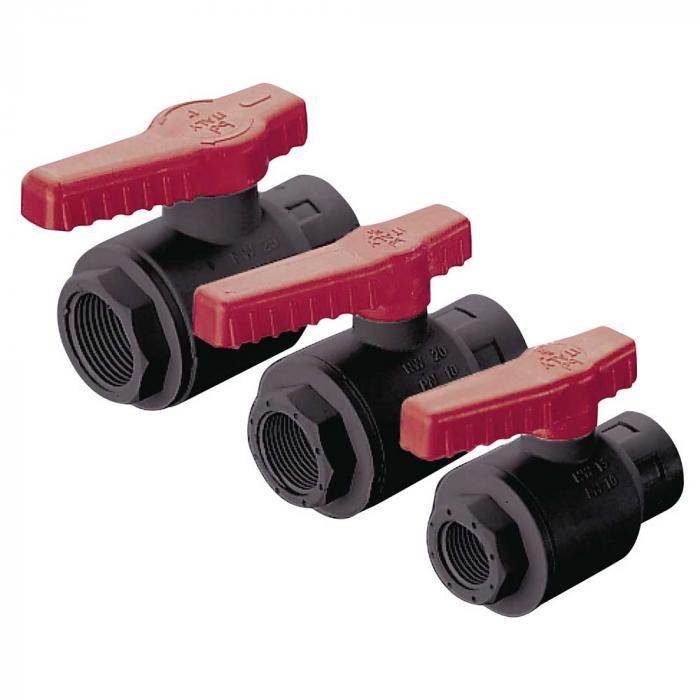 Barrel ball valve - polypropylene - 2-way - for barrels with threaded connection - IG / AG G 1/2 "to G 1" - PN 4