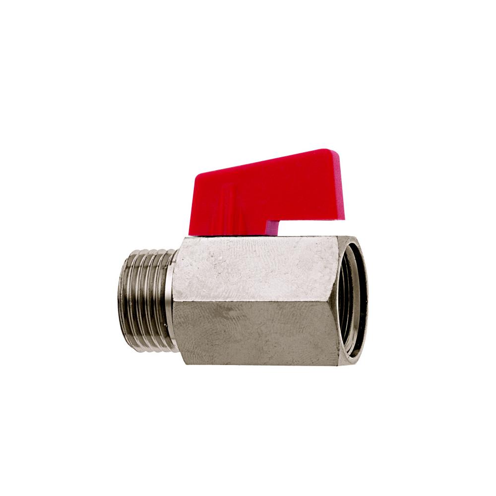 GEKA® mini ball valve - chrome-plated brass - female thread G1/8 to G3/4 to male thread G 1/8 to G3/4 - max. 15 bar - Price per pack