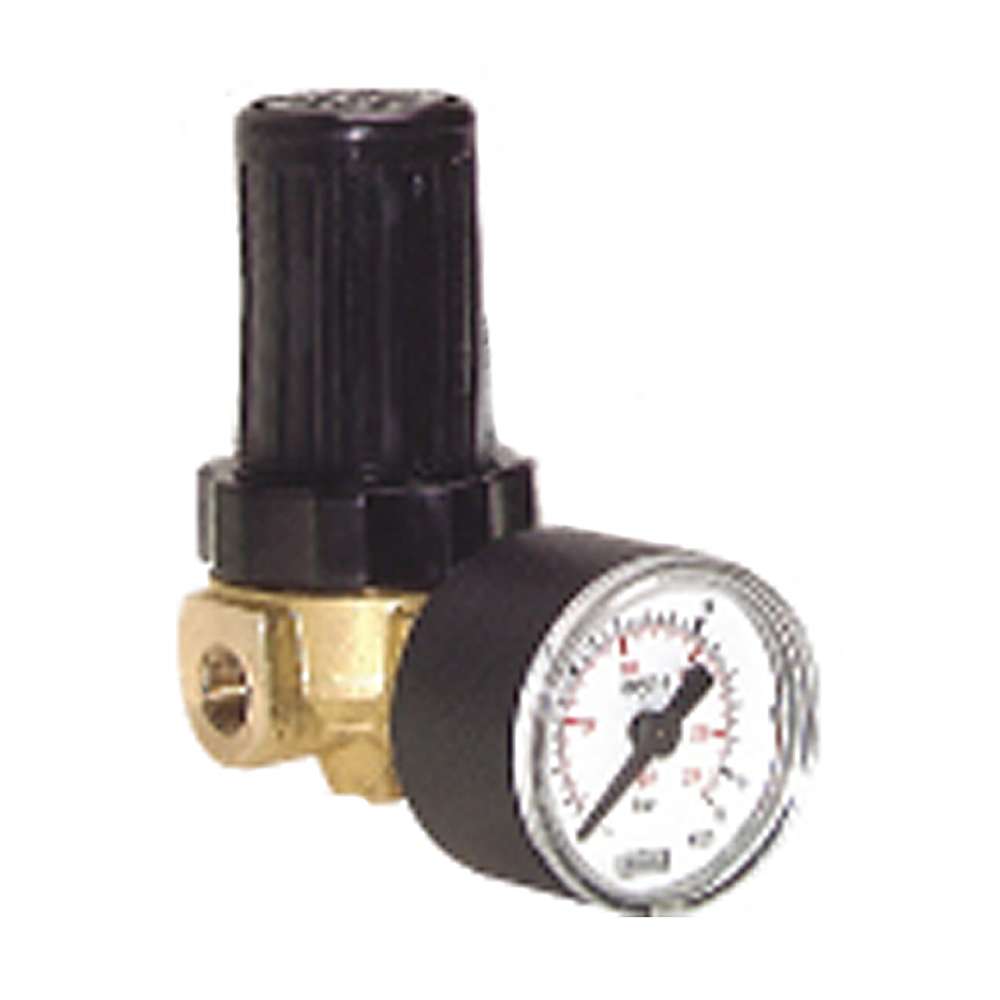 Minitrykkregulator for luft og vann - messing - G 1/8" og G 1/4" - 340 l/min