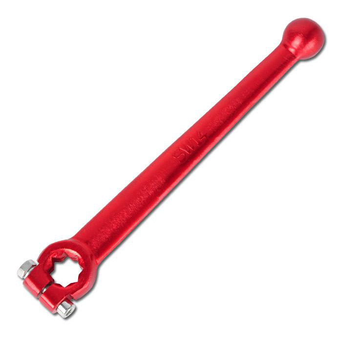 Handle for high-pressure ball valves - aluminum - straight - width across flats 9 to 17 mm