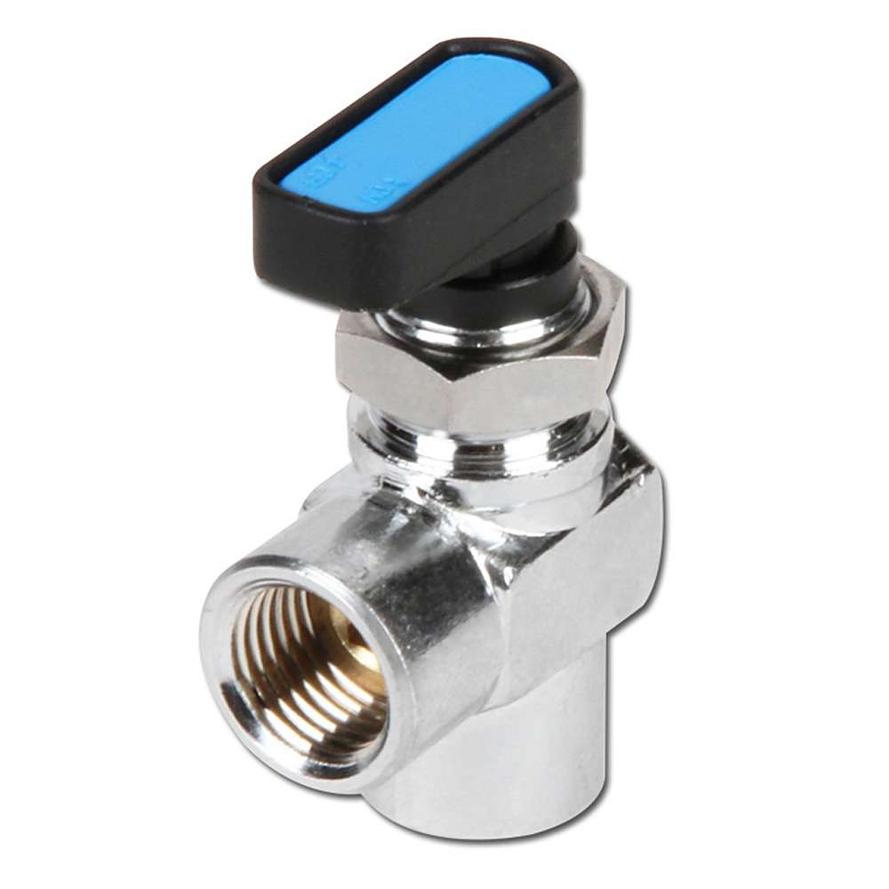Angle Ball Valve - Chromed Brass - With One Sided Toggle - PN 20