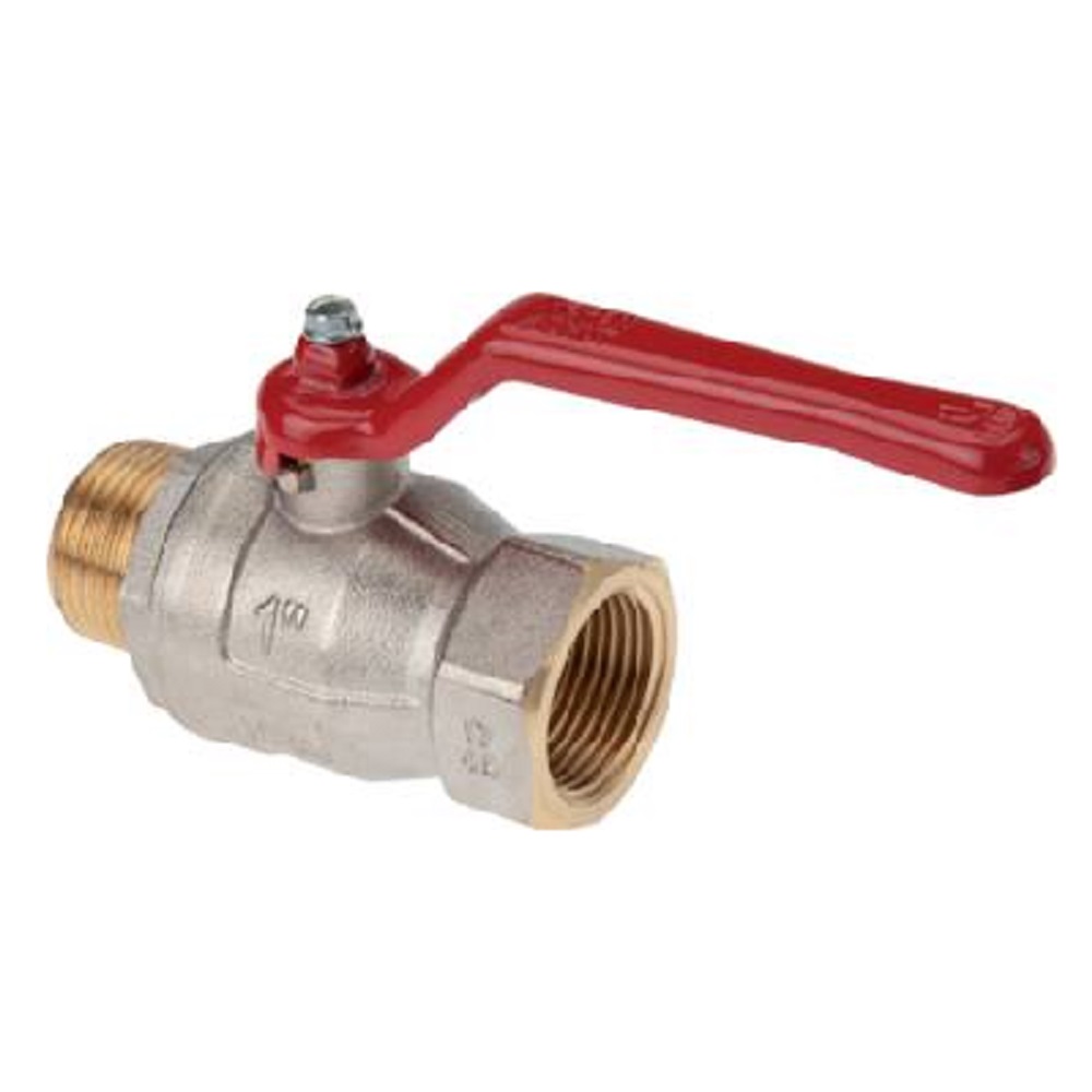 Male Ball Valve - Nickel-Plated Brass - Bipartite With Full Passage - Up To PN 5