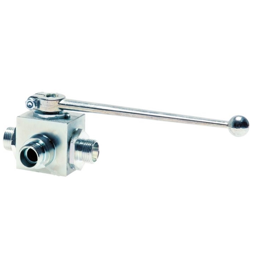 Ball Valve - 3-Way L-Execution - With Compression Fitting Connection DIN 2353 He