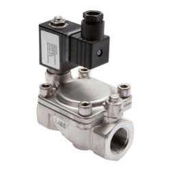 Solenoid valve - 2/2-way - stainless steel - compressed air water oil - 0 to 20 bar - closed when currentless