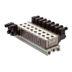 Mehrfachanschlussplatte - für 5/2- und 5/3-Wege-Magnetventile - Aluminium - Baureihe SF5000 - 2 bis 10 Stationen
