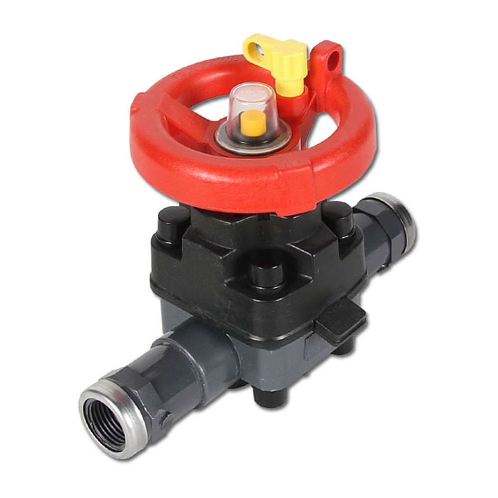 Diaphragm valve - PVC - IG - Rp 1 / 2 "to Rp 2" - hand-operated - gasket FPM