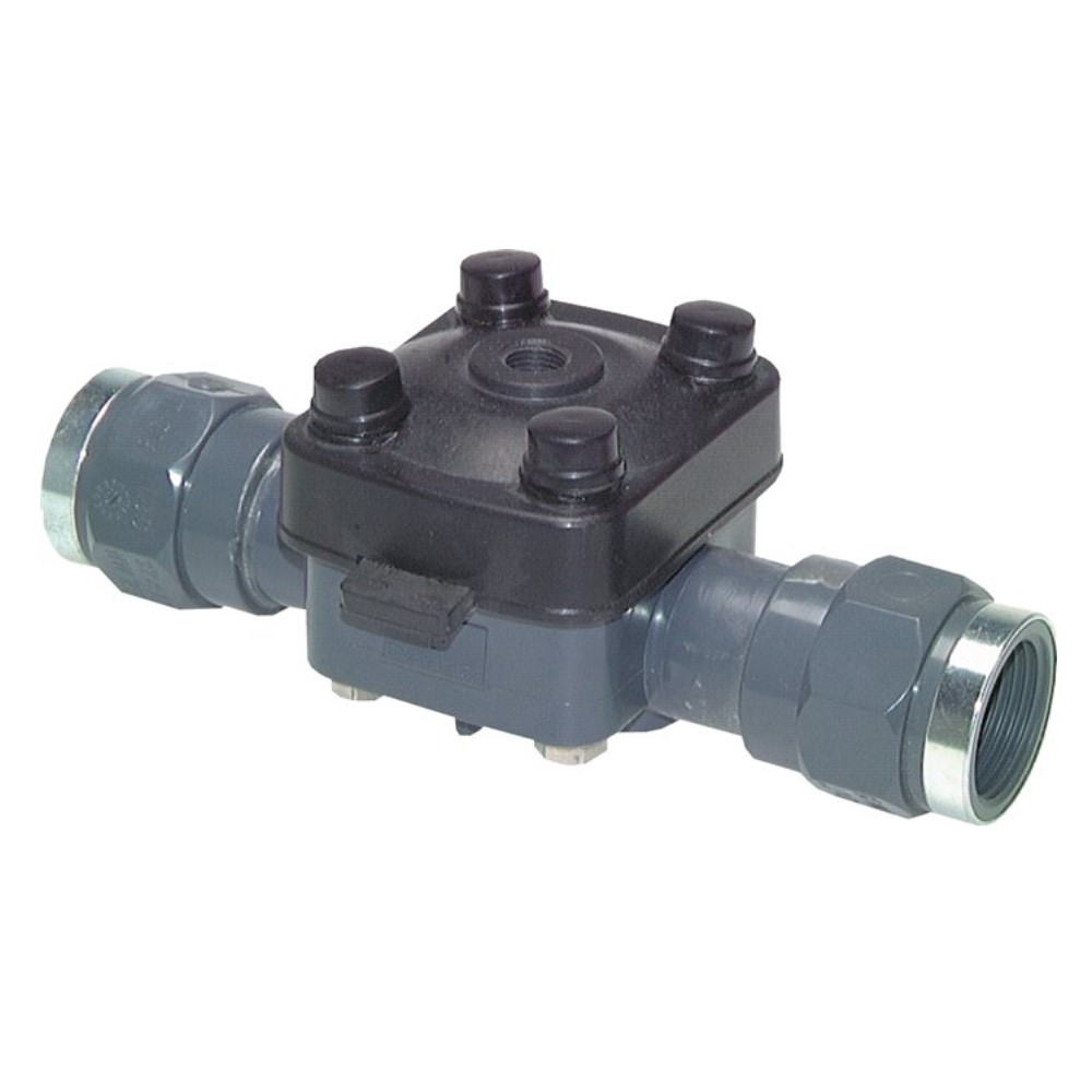 Diaphragm valve - PVC - port 20 to 63mm - with solvent sockets  - single-acting
