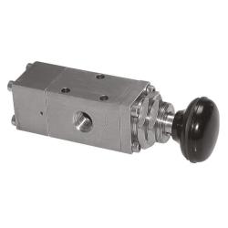 Pushbutton valve - 3/2-way - Stainless Steel
