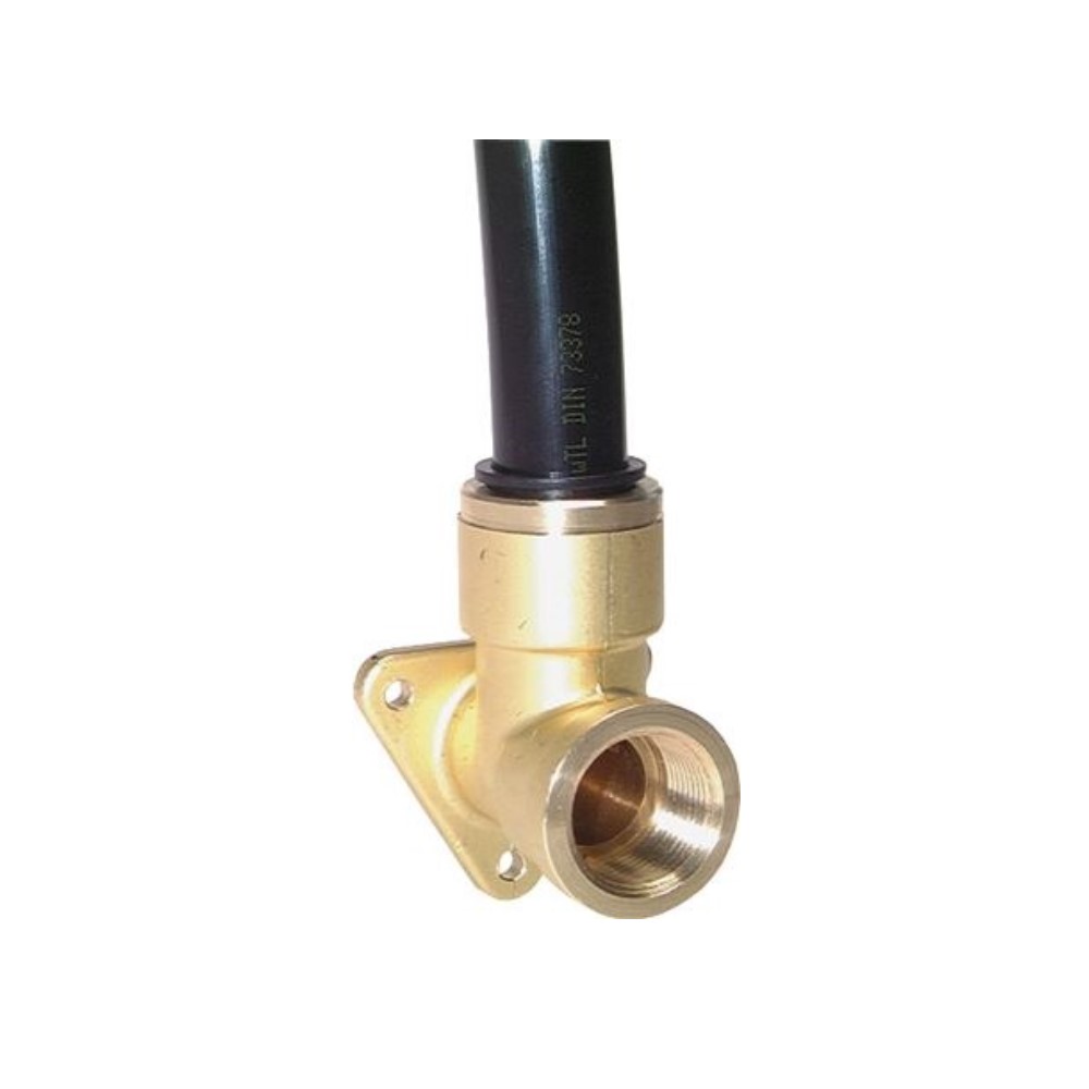 Wall Socket With Plug Connection - Brass - PN 16