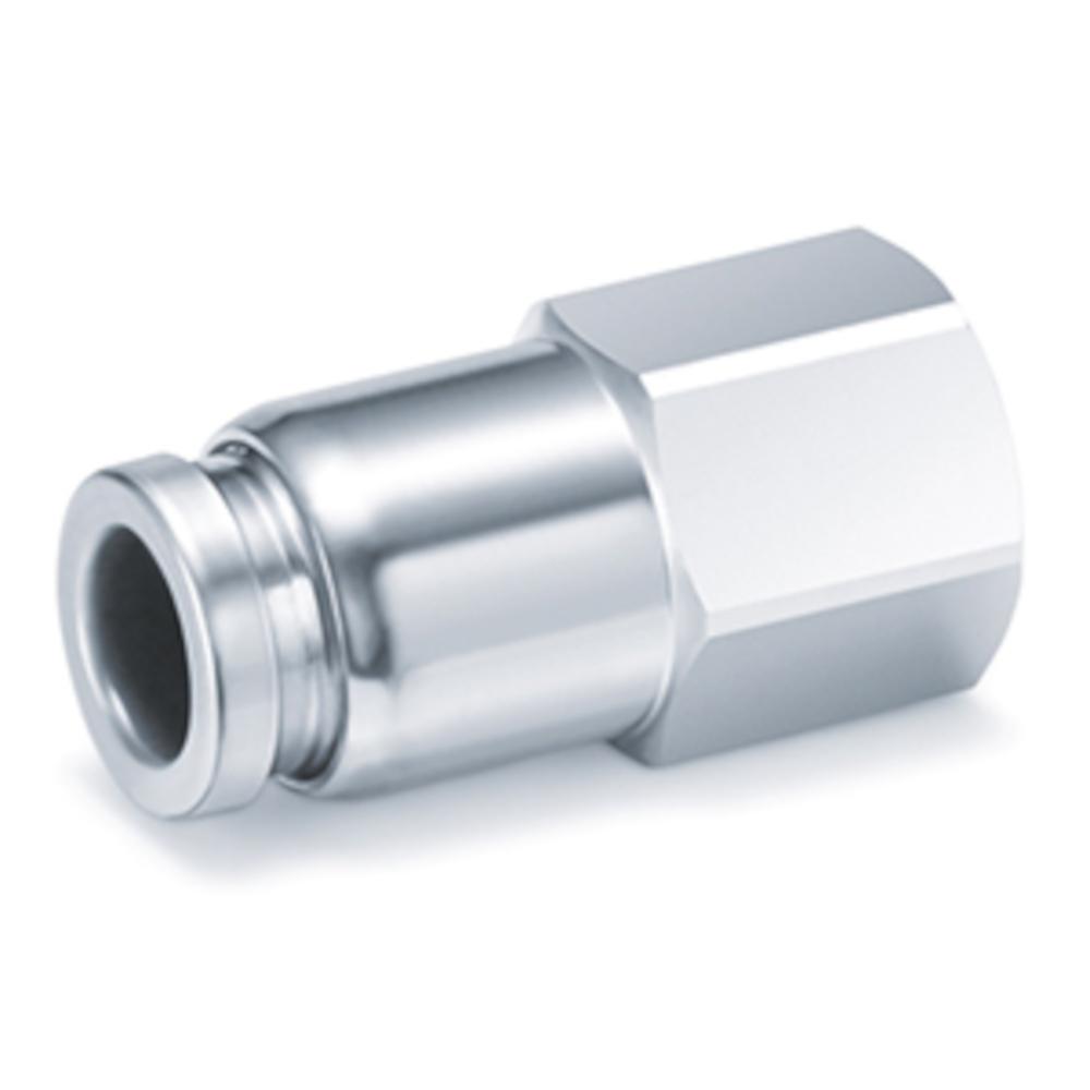 Straight plug-in screw connection with female thread KQG2F - stainless steel - hose Ø 3.2 to 16 mm - female thread R 1/8" to R 1/2" - price per piece