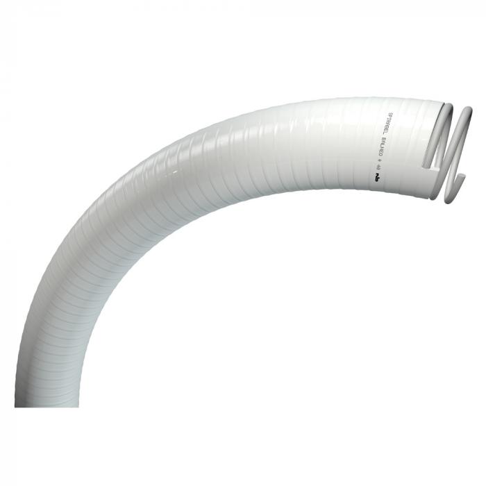 Tubo spiralato in PVC SpirabelÂ® Balneo Piscine - diametro interno da 32 a 63 mm - lunghezza da 25 a 50 m - colore bianco - prezzo per rotolo