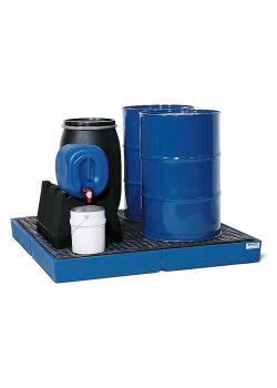 Collection tray classic-line - polyethylene (PE) - with PE grating - for the storage of drums