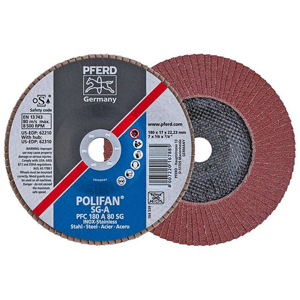 Flap disc - PFERD POLIFAN® - for steel / stainless steel / plastic - conical Professional type