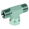 Adjustable T-connector - chrome-plated steel - 2 male thread G 1/8 "to G 2" and 1 female thread with union nut G 1/8 "to G 2"