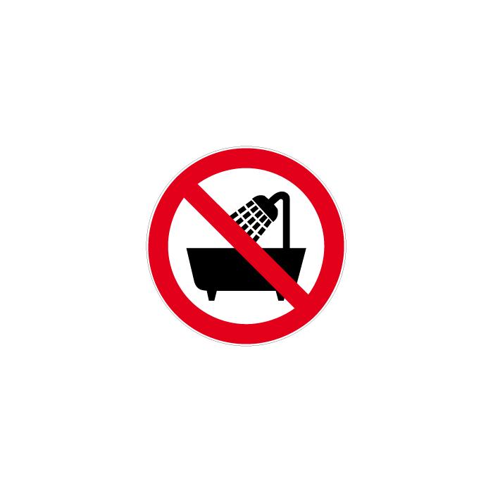 Verbotszeichen - Verbot das Gerät in der Nähe von Wasser zu benutzen - Durchmess
