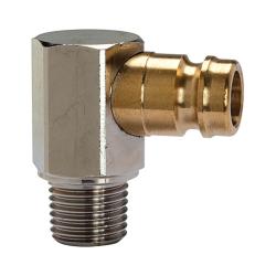 Temperature control plug-in nipple - Brass - DN 9 - Male thread M14x1.5 or R 1/4" or 3/8" - PN max. 15 bar - 90° - Price per piece