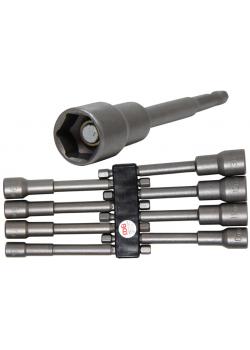 Socket Wrench Sett Set - ekstra lang - med 6-kvadrat skaft - 6 - 13 mm
