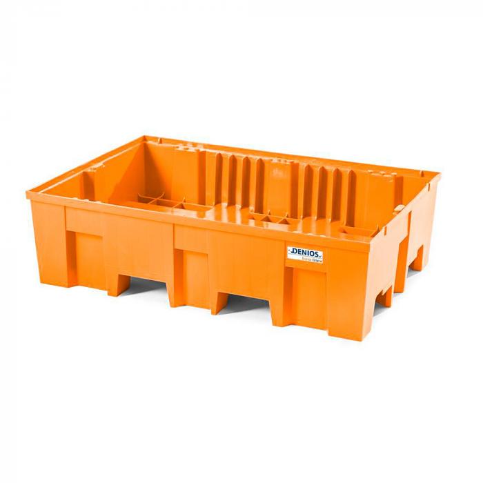 Collection tray base-line - polyethylene (PE) - 865 x 1245 x 350 mm - wheelchair accessible - for 1 to 2 barrels of 200 liters each