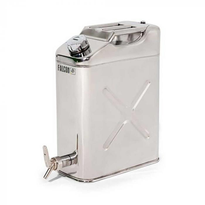 FALCON safety canister - stainless steel - with fine metering tap