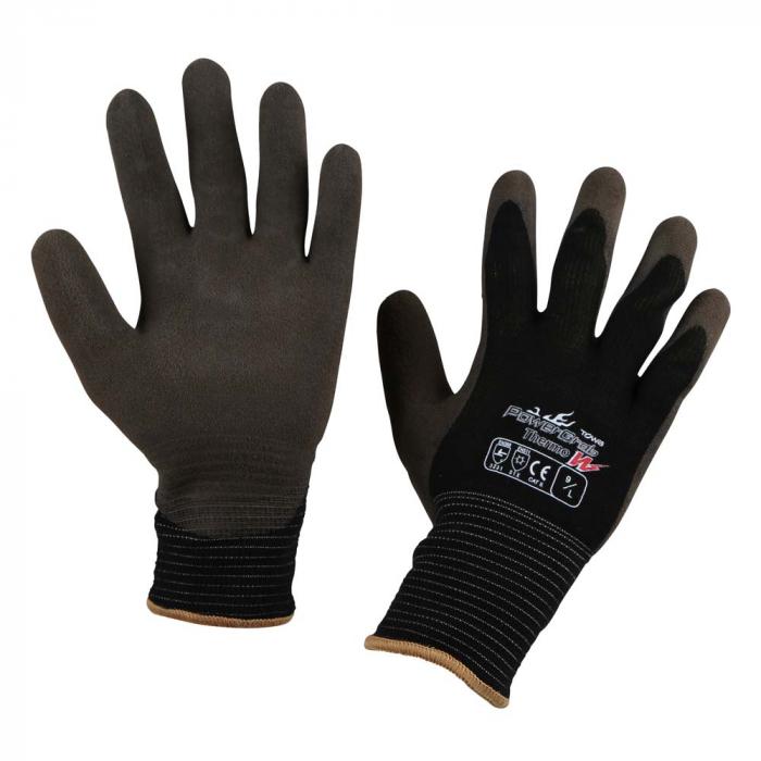 Gants d'hiver PowerGrab Thermo W - 2 couches - avec doublure acrylique - noir - taille 8 à 11