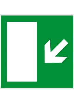 Emergency exit sign "Escape route on the left downwards"