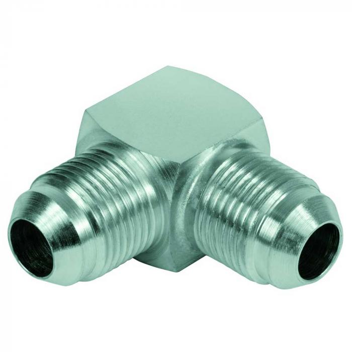 90 ° connection fitting - chrome-plated steel - JIC external thread UNF 7/16 "to UN 2 1/2"