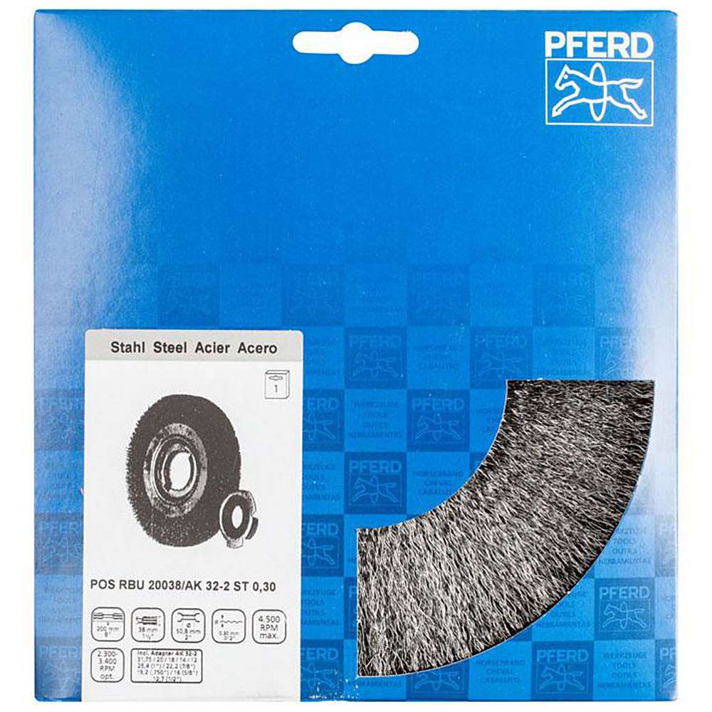 Round brush - PFERD - unknotted, of steel wire - for steel, carbon steel, etc.