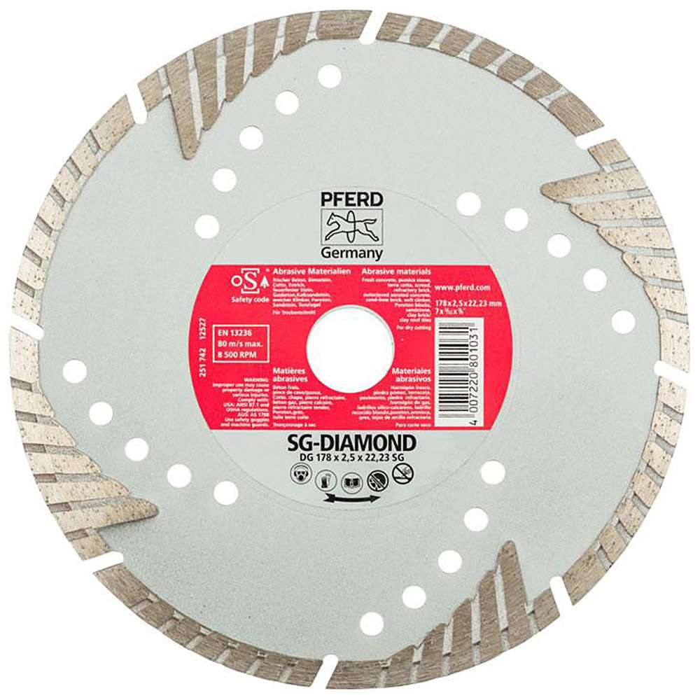 Diamanttrennscheibe - PFERD - für abrasive Materialien - Bohrung-Ø 22,23 mm - Preis per Stück