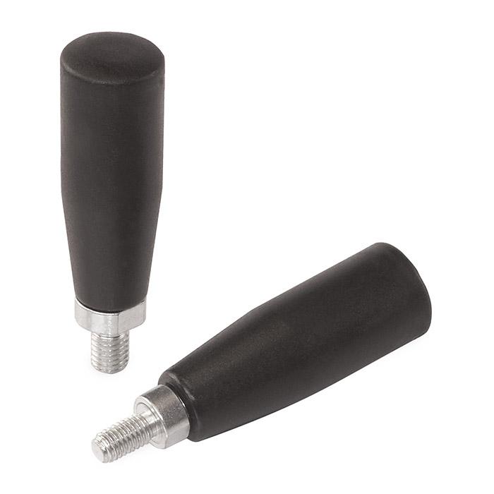 Cylindrical Grips - rotate - (Ø x H) 21 x 55 to 26 x 80 mm - thread M 6 x 12 to M 10 x 15 mm