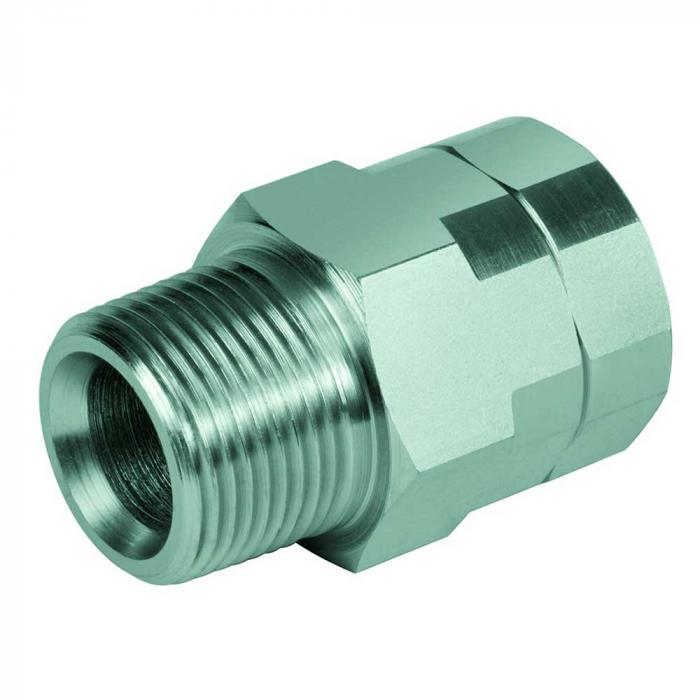 Reducing and extension nozzle - Chrome-plated steel - AG NPT 1/8 "to NPT 2" to IG NPT 1/8 "to NPT 2"